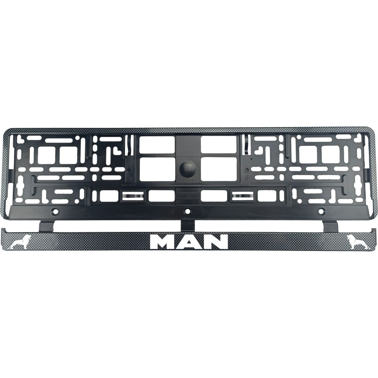 Set 2 bucati, suport numar inmatriculare Carbon, MAN III
