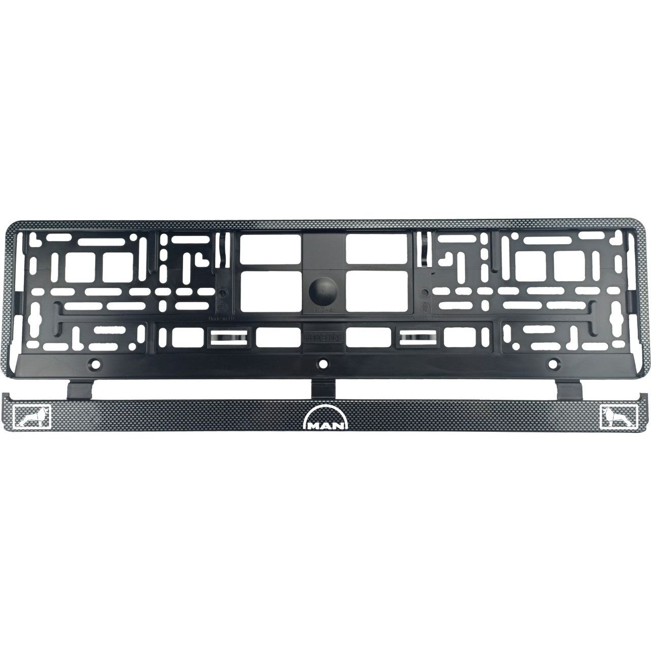 Set 2 bucati, suport numar inmatriculare Carbon, MAN