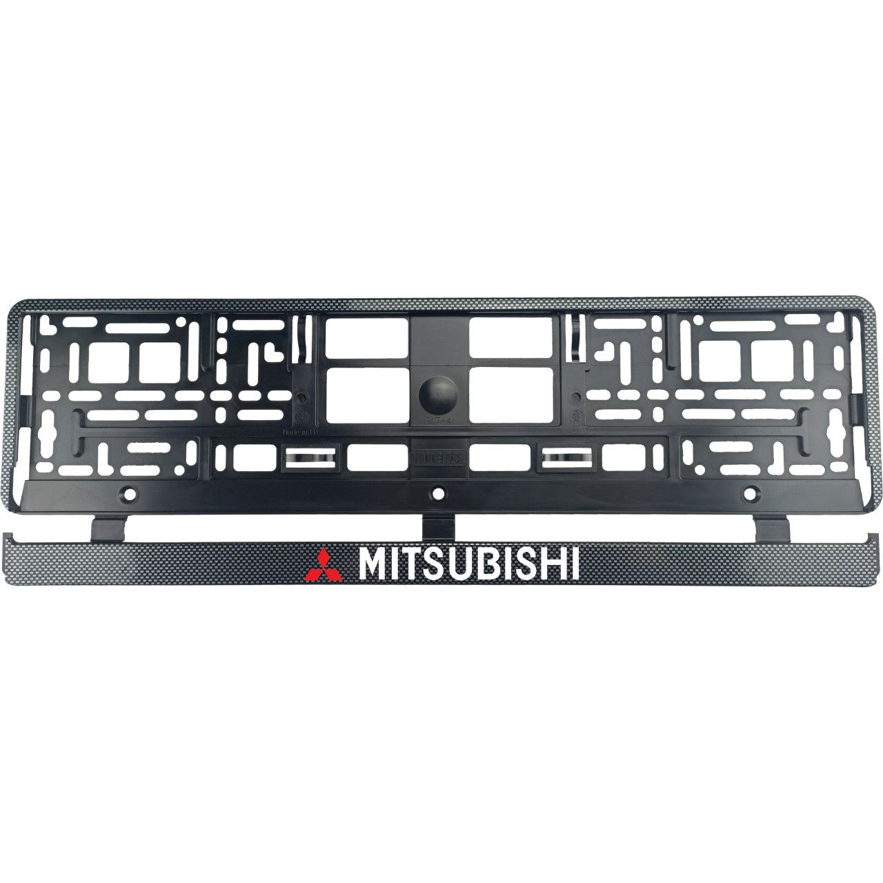 Set 2 bucati, suport numar inmatriculare Carbon, Mitsubishi