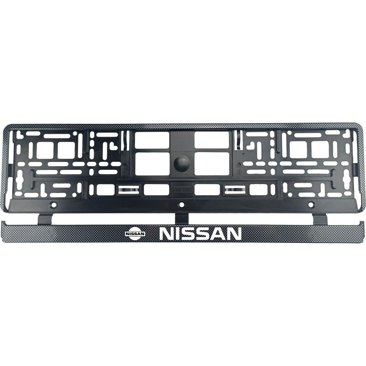 Set 2 bucati, suport numar inmatriculare Carbon, Nissan