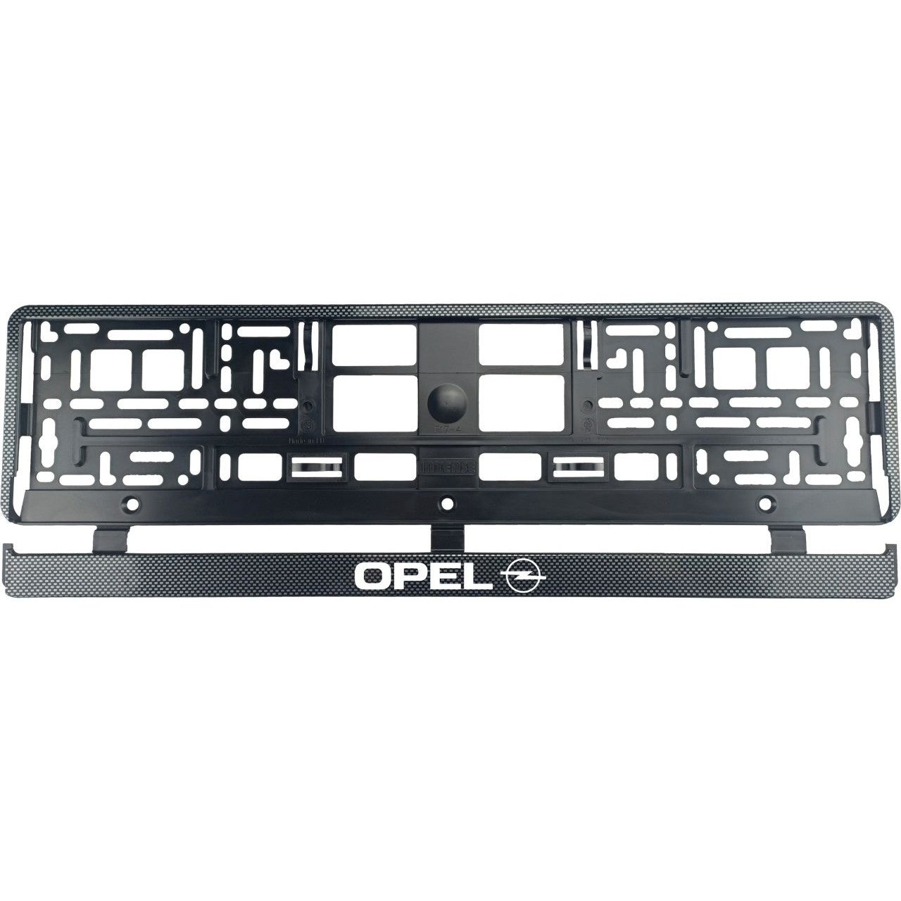 Комплект от 2 броя, стойка за регистрационна табела Carbon, Opel