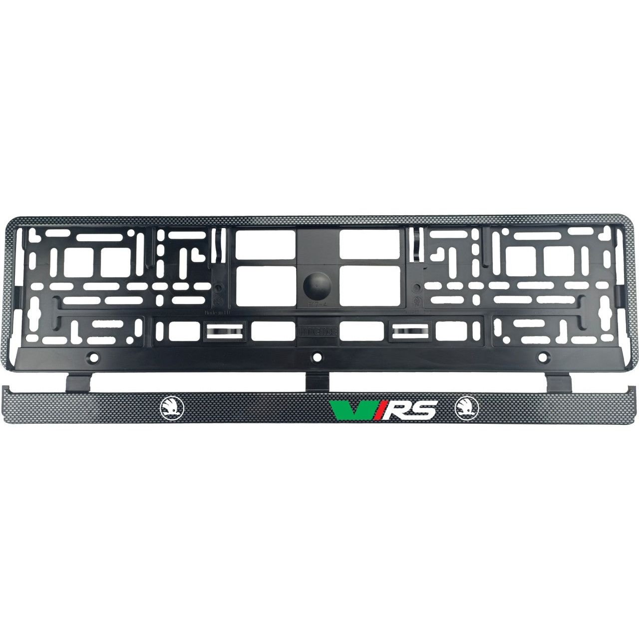 Set 2 bucati, suport numar inmatriculare Carbon, Skoda VRS