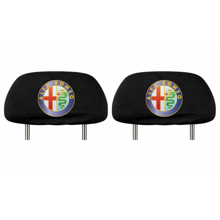 Set 2 huse tetiere negre, pentru gama auto Alfa Romeo
