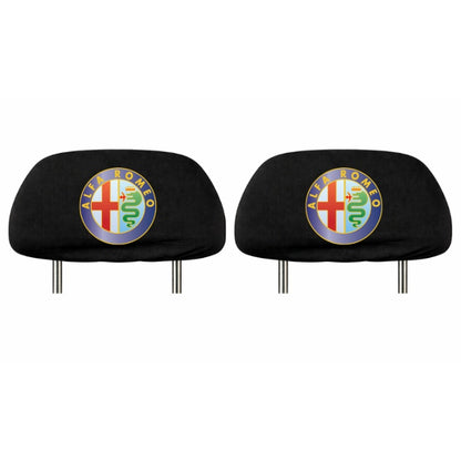 Set 2 huse tetiere negre, pentru gama auto Alfa Romeo