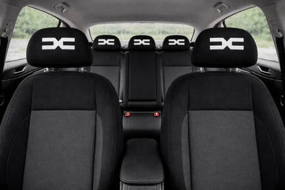 Set 2 huse tetiere negre, pentru gama auto DACIA NOU