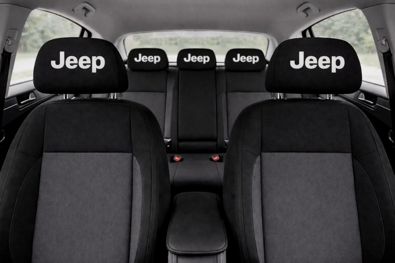 Set 2 huse tetiere negre, pentru gama auto JEEP