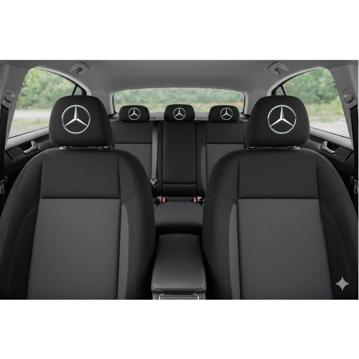 Set 2 huse tetiere negre, pentru gama auto MERCEDES