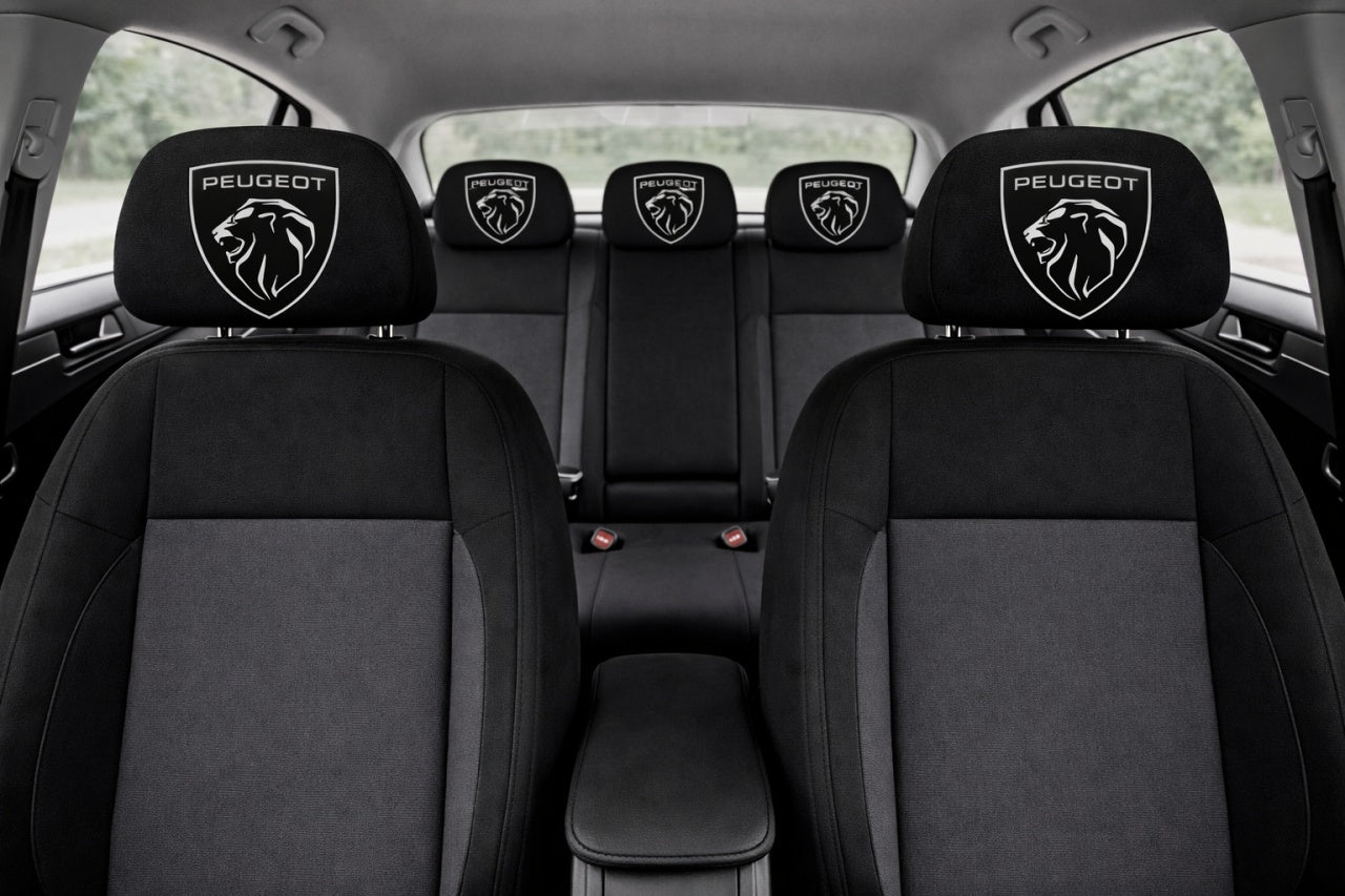 Set 2 huse tetiere negre, pentru gama auto PEUGEOT NOU