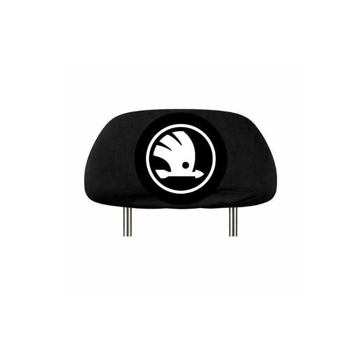 Set 2 huse tetiere negre, pentru gama auto SKODA NOU