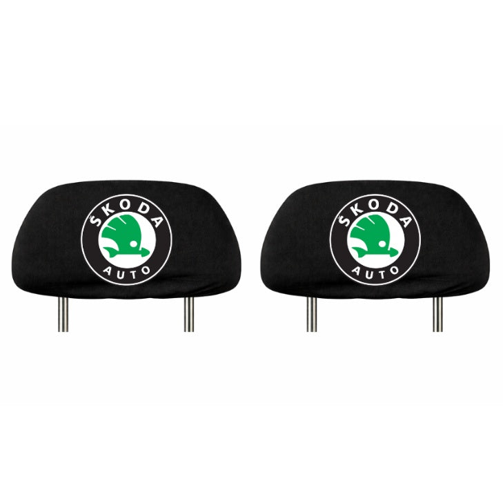 Set 2 huse tetiere negre, pentru gama auto SKODA