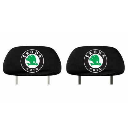 Set 2 huse tetiere negre, pentru gama auto SKODA
