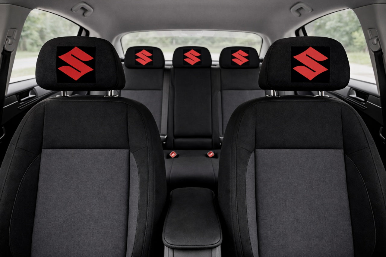 Set 2 huse tetiere negre, pentru gama auto SUZUKI