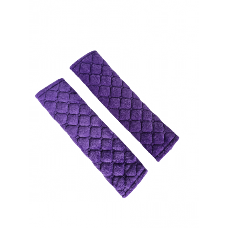 Set 2 protectii centura siguranta, copii si adulti, material neopren/plus, 26 x 6.5 cm, MOV