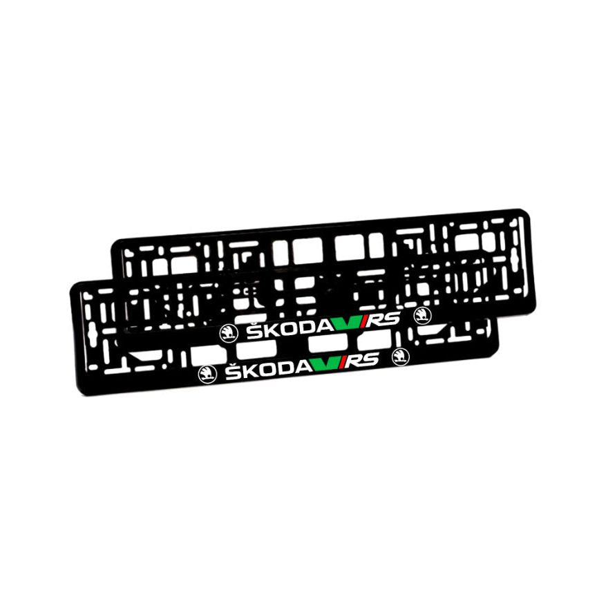 Set 2 suporturi numar inmatriculare personalizat Skoda VRS - Creative Rey®