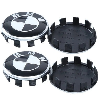 Set 4 capace jante aliaj BMW, diametru 56 mm, negru