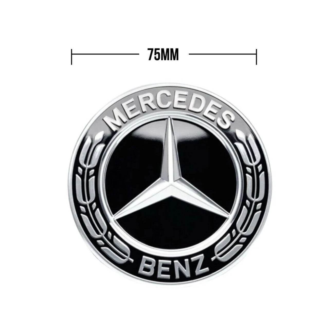 4 darabos Mercedes könnyűfém keréktárcsa borítás készlet 75 mm fekete