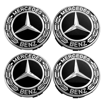 Set 4 Capace Jante Aliaj Mercedes 75mm Negre