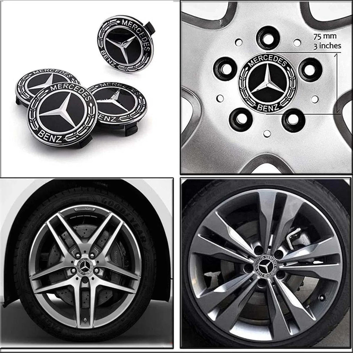 Set 4 Capace Jante Aliaj Mercedes Benz Interior 65mm-Exterior 75mm