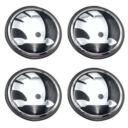 Set 4 Capace Janta Aliaj Skoda 56MM Interior - 65MM Exterior Negru Cu Argintiu