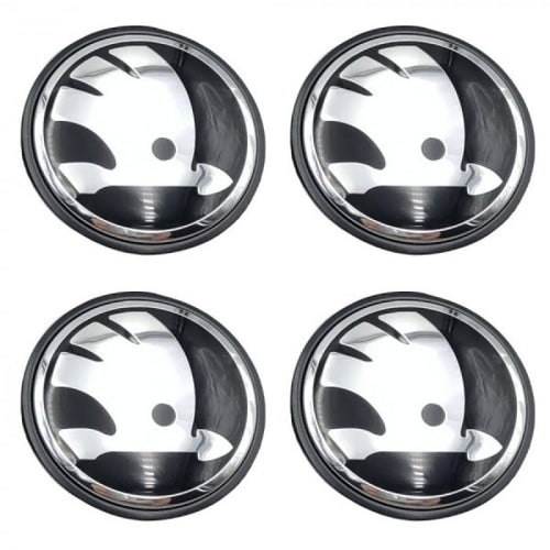 Set 4 Capace Janta Aliaj Skoda 56MM Interior - 65MM Exterior Negru Cu Argintiu