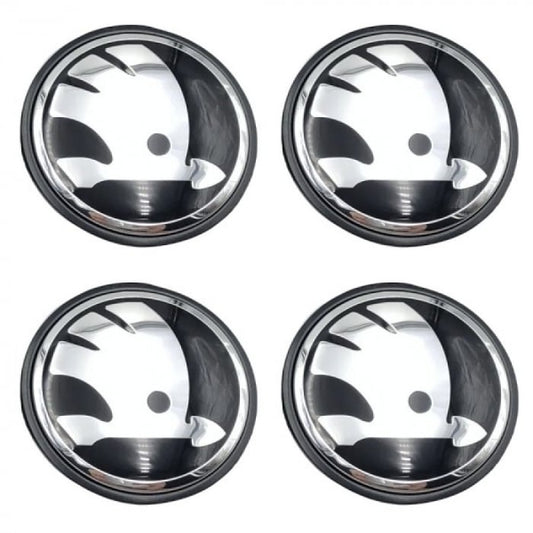 Set 4 Capace Janta Aliaj Skoda 56MM Interior - 65MM Exterior Negru Cu Argintiu
