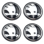 Set 4 Capace Janta Aliaj Skoda 56MM Interior - 65MM Exterior Negru Cu Argintiu