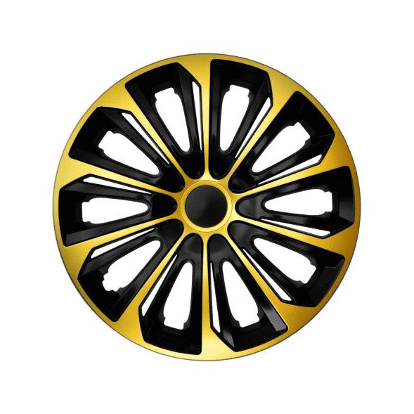 Set 4 capace jante NRM, Extra Strong potrivite jantelor de 15 inci, Negru-Auriu