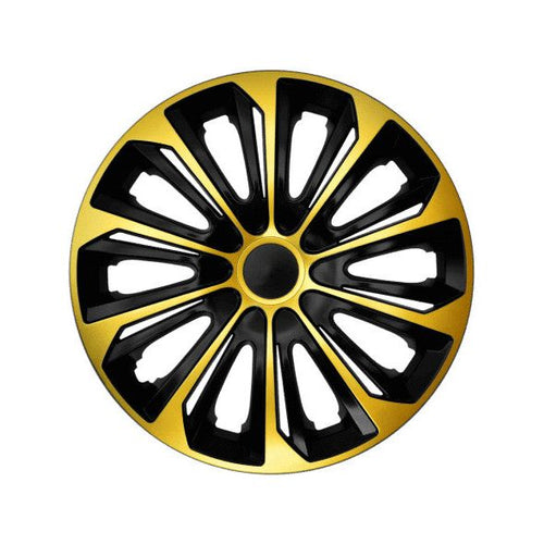 Set 4 capace jante NRM, Extra Strong potrivite jantelor de 15 inci, Negru-Auriu