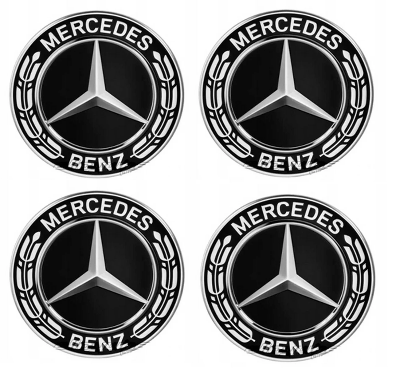 4 darabos Mercedes könnyűfém keréktárcsa borítás készlet 75 mm fekete