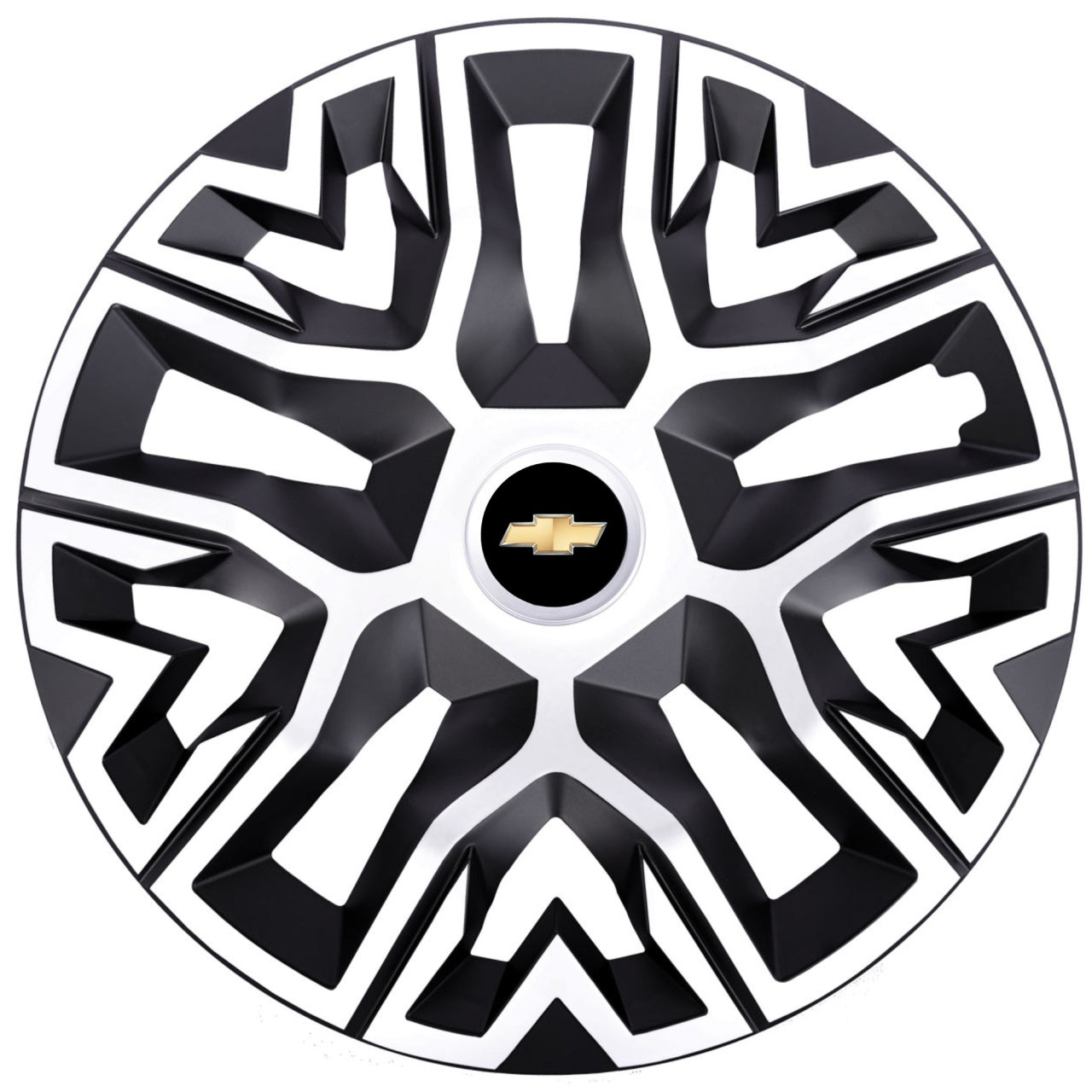 Set 4 Capace Roti 14 " Best Alb-Negru, Compatibile Cu Chevrolet