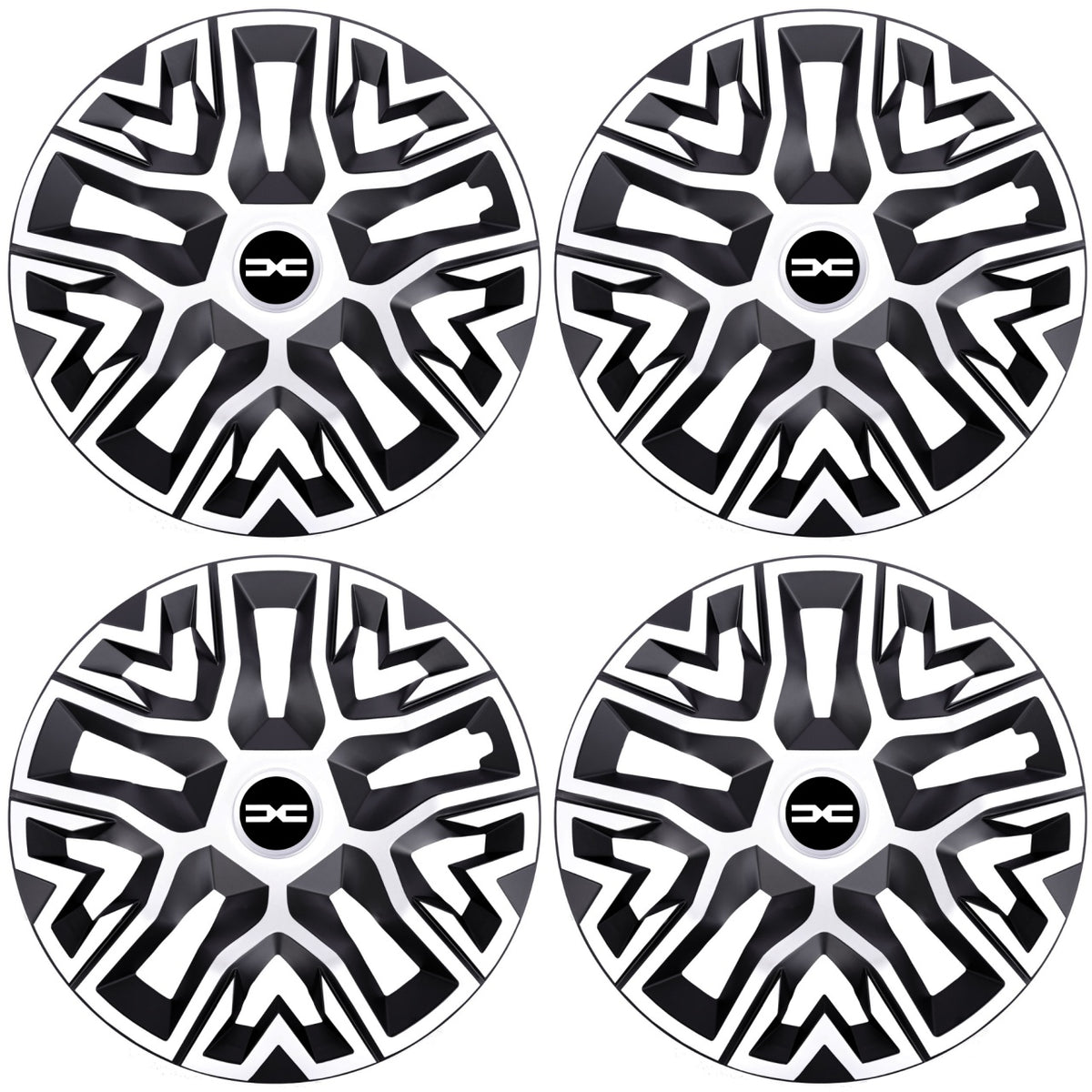 Set 4 Capace Roti 14 `` Best Alb-Negru, Compatibile Cu Dacia Nou