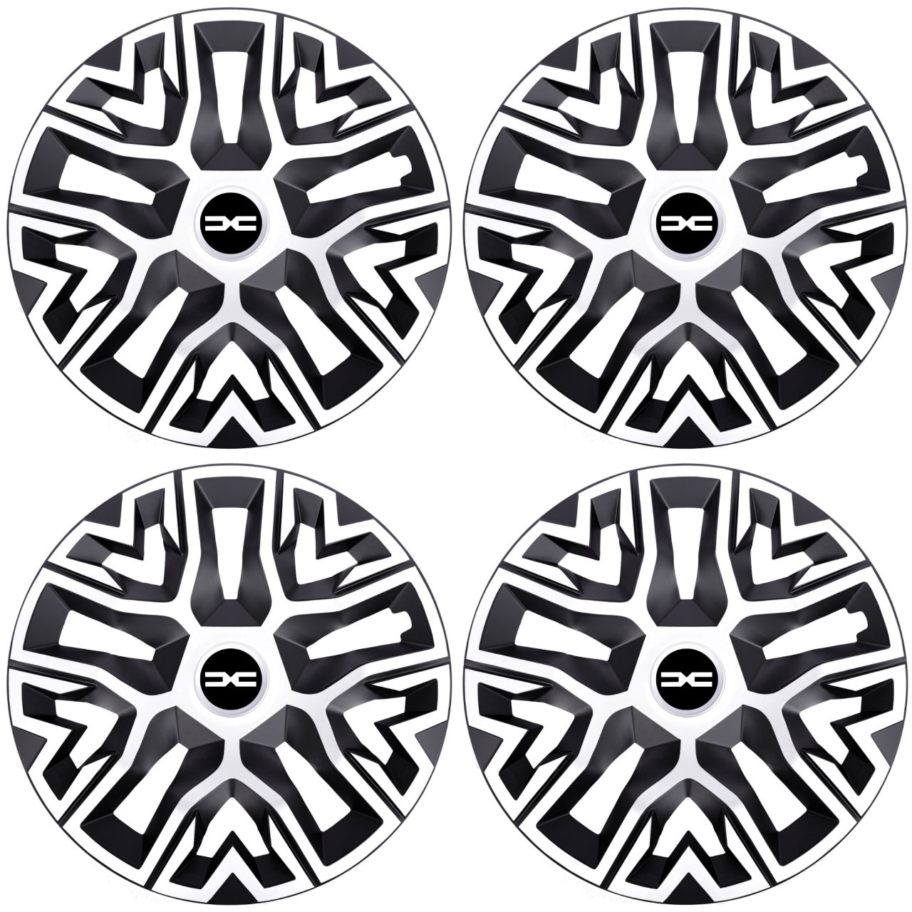 Set 4 Capace Roti 14 inchi (R14), Best Alb-Negru, Compatibile Cu Dacia Nou