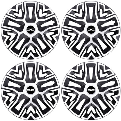 Set 4 Capace Roti 14 `` Best Alb-Negru, Compatibile Cu Dacia Nou