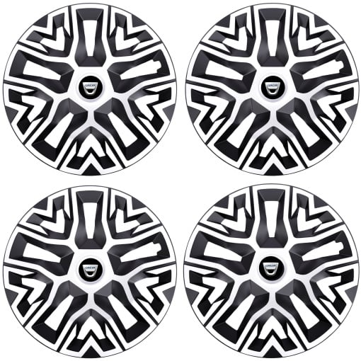 Set 4 Capace Roti 14 inchi (R14), Best Alb-Negru, Compatibile Cu Dacia