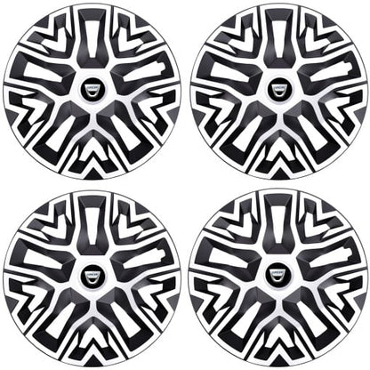 Set 4 Capace Roti 14 `` Best Alb-Negru, Compatibile Cu Dacia