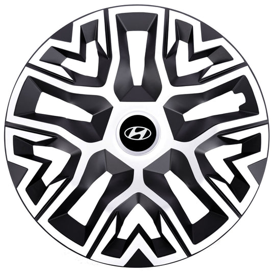 Set 4 Capace Roti 14 " Best Alb-Negru, Compatibile Cu Hyundai