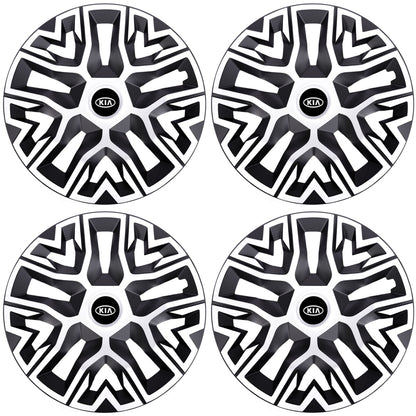 Set 4 Capace Roti 14 `` Best Alb-Negru, Compatibile Cu Kia