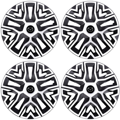 Set 4 Capace Roti 14 " Best Alb-Negru, Compatibile Cu Mazda