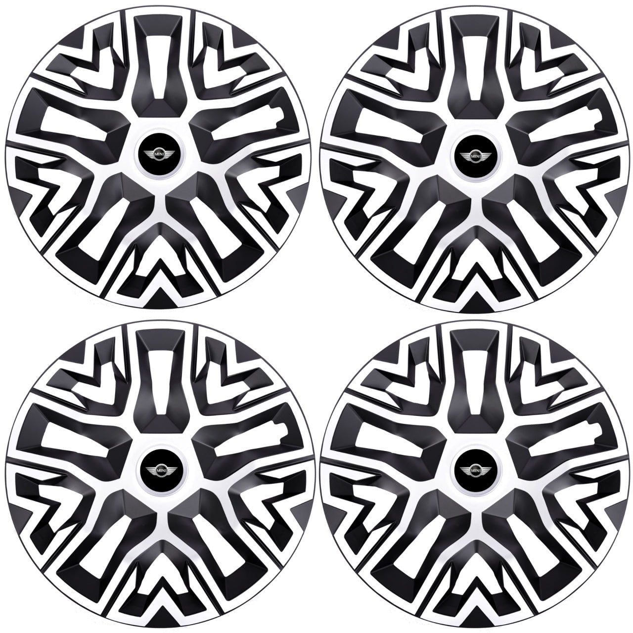 Set 4 Capace Roti 14 inchi (R14), Best Alb-Negru, Compatibile Cu Mini