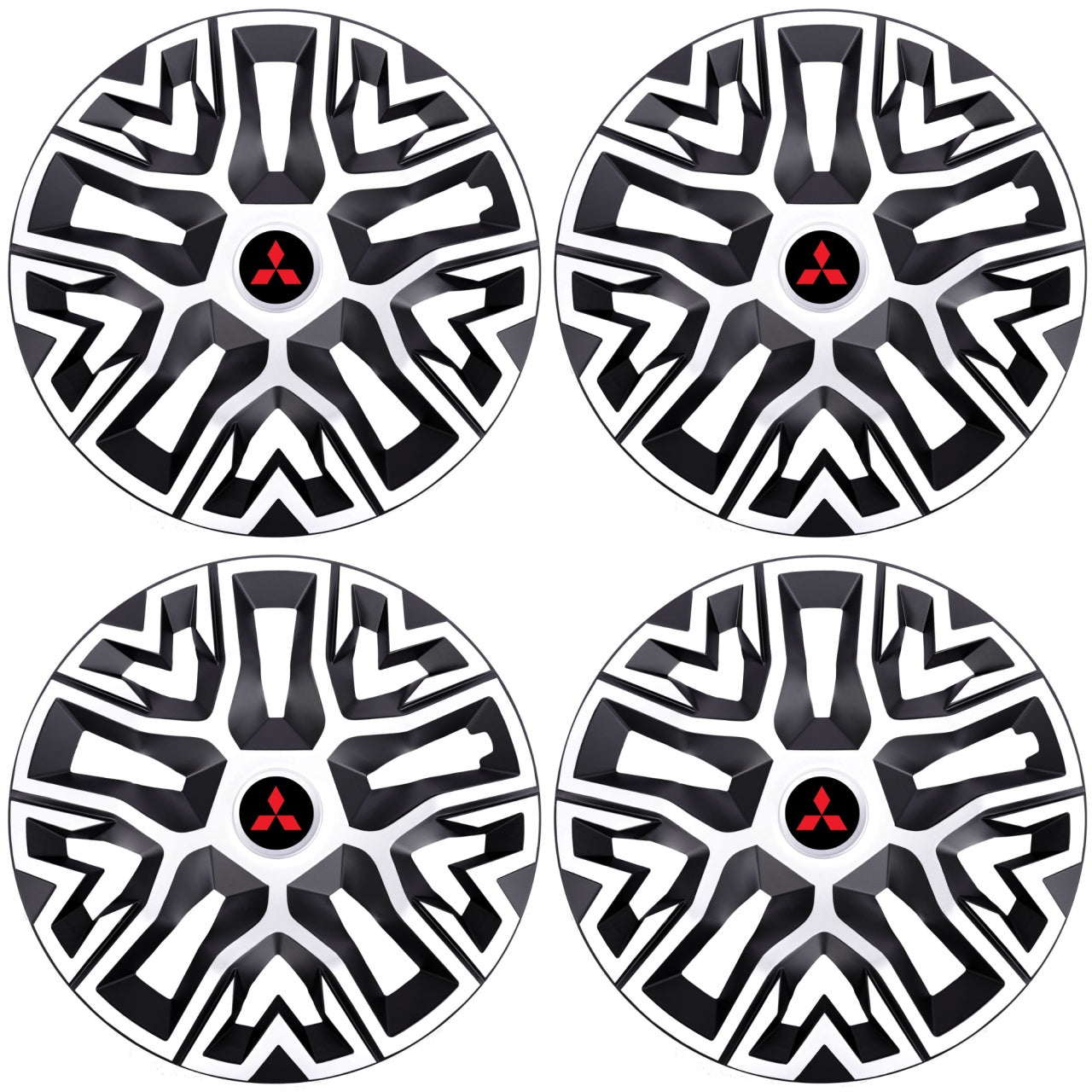 Set 4 Capace Roti 14 " Best Alb-Negru, Compatibile Cu Mitshubisi