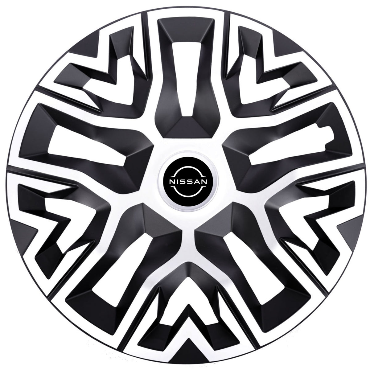 Set 4 Capace Roti 14 " Best Alb-Negru, Compatibile Cu Nissan Nou