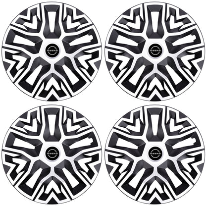 Set 4 Capace Roti 14 " Best Alb-Negru, Compatibile Cu Nissan Nou