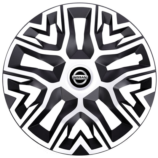 Set 4 Capace Roti 14 inchi (R14), Best Alb-Negru, Compatibile Cu Nissan