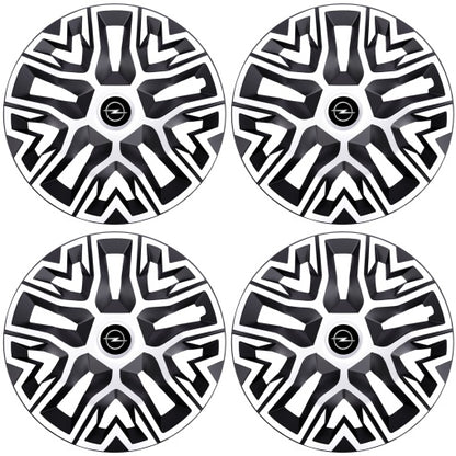 Set 4 Capace Roti 14 `` Best Alb-Negru, Compatibile Cu Opel