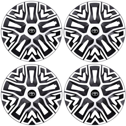 Set 4 Capace Roti 14 `` Best Alb-Negru, Compatibile Cu Toyota