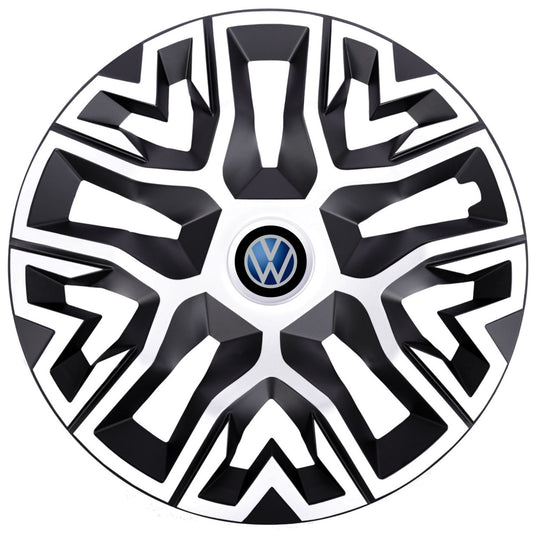 Set 4 Capace Roti 14 " Best Alb-Negru, Compatibile Cu Volkswagen