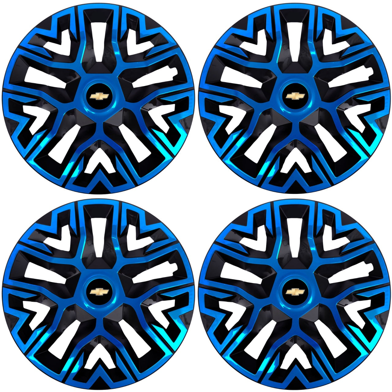 Set 4 Capace Roti 14 " Best Albastru-Negru, Compatibile Cu Chevrolet