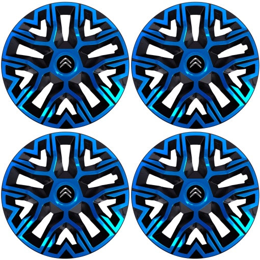 Set 4 Capace Roti 14 " Best Albastru-Negru, Compatibile Cu Citroen