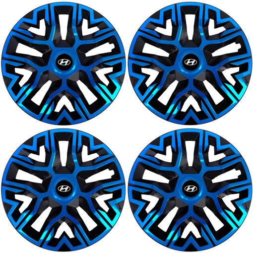 Set 4 Capace Roti 14 inchi (R14), Best Albastru-Negru, Compatibile Cu Hyundai