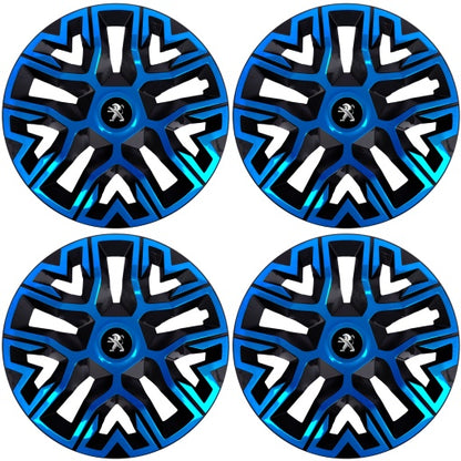 Set 4 Capace Roti 14 " Best Albastru-Negru, Compatibile Cu Peugeot